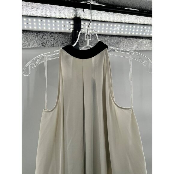 BCBGeneration Sleeveless Halter Bow Back Top Cream/Black Womens Size Small - Picture 2 of 10